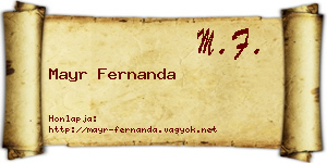 Mayr Fernanda névjegykártya